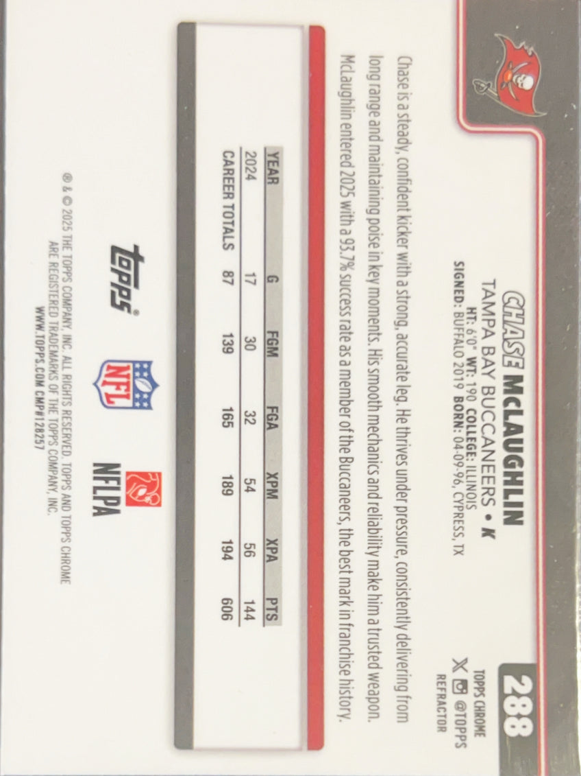2025 Topps Chrome Chase McLaughlin #288 Refractor