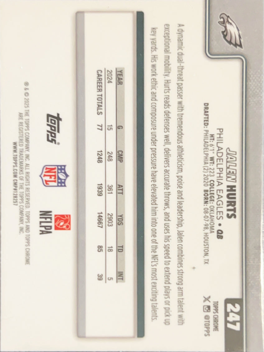 2025 Topps Chrome Jalen Hurts #247