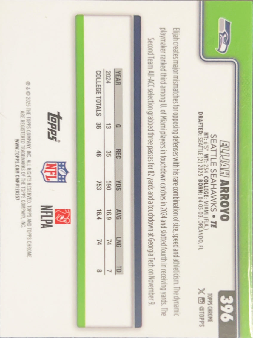 2025 Topps Chrome Elijah Arroyo #396 RC