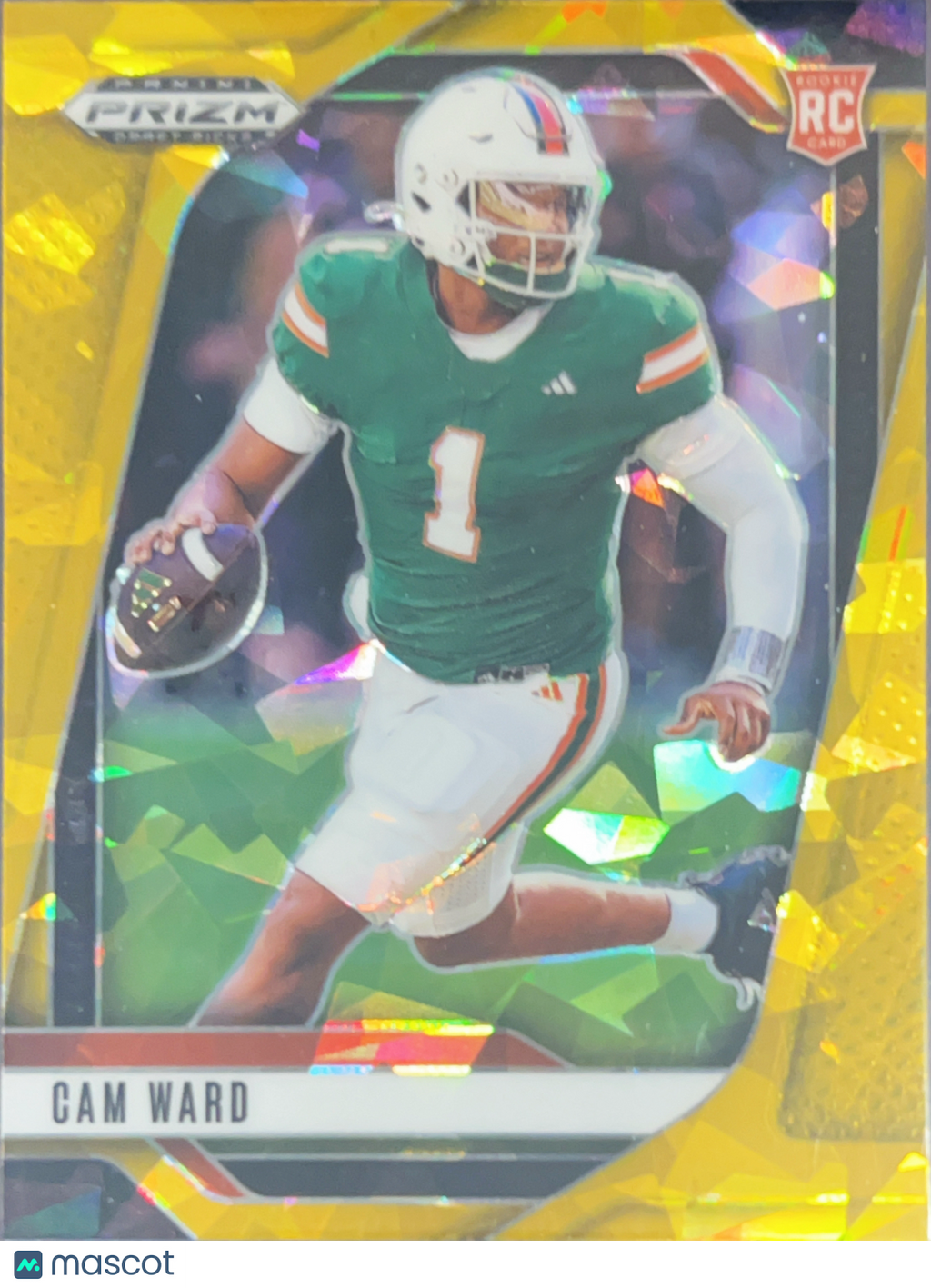 2025 Panini Prizm Draft Picks Cam Ward #57 Gold Cracked Ice RC