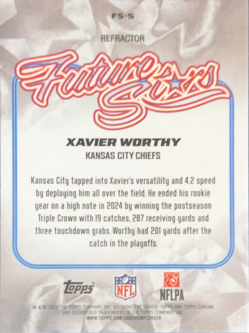 2025 Topps Chrome Future Stars Xavier Worthy #FS-5 Refractor