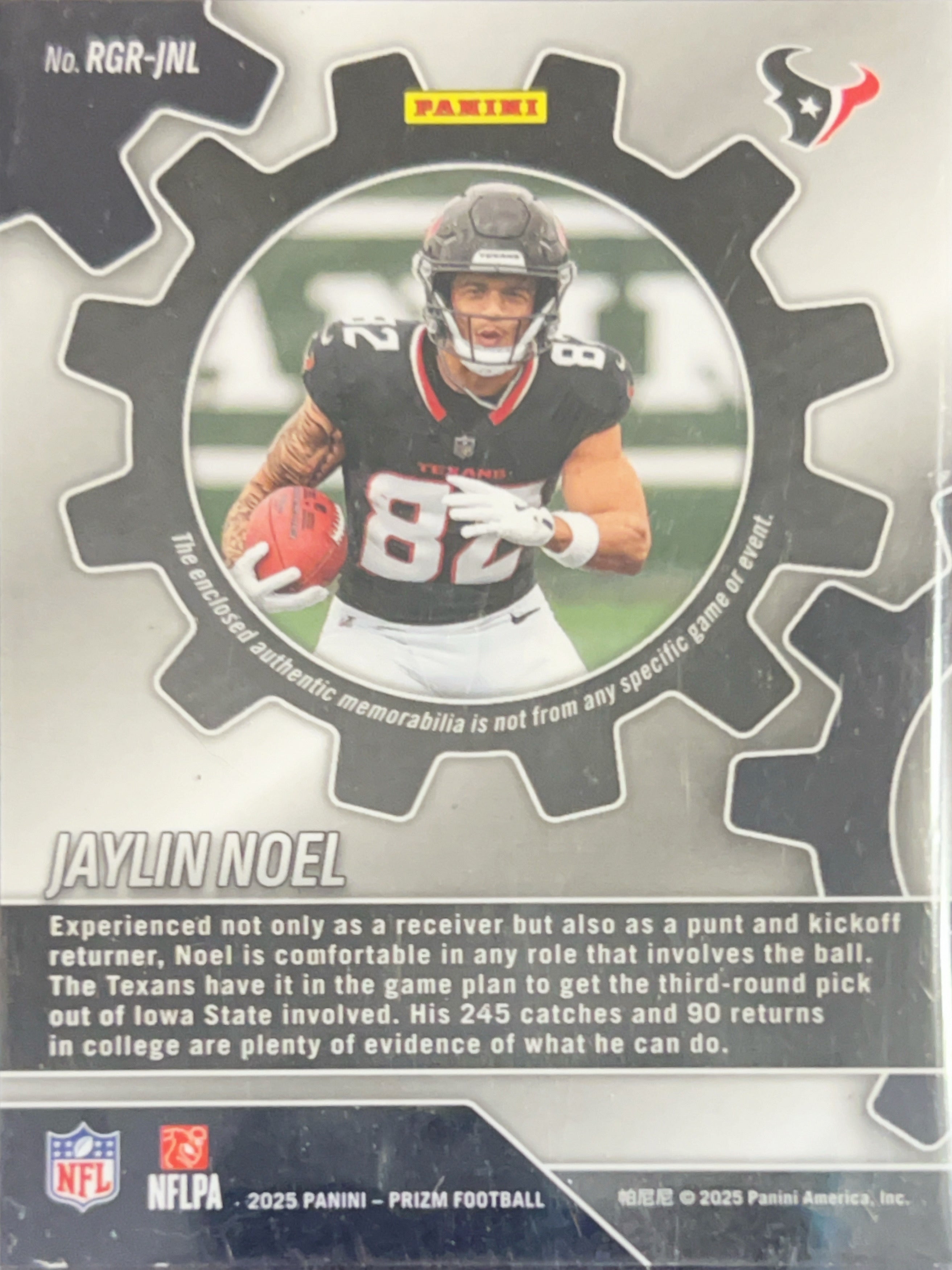 2025 Panini Prizm Football Jaylin Noel #RGR-JNL Pink RC Memorabilia