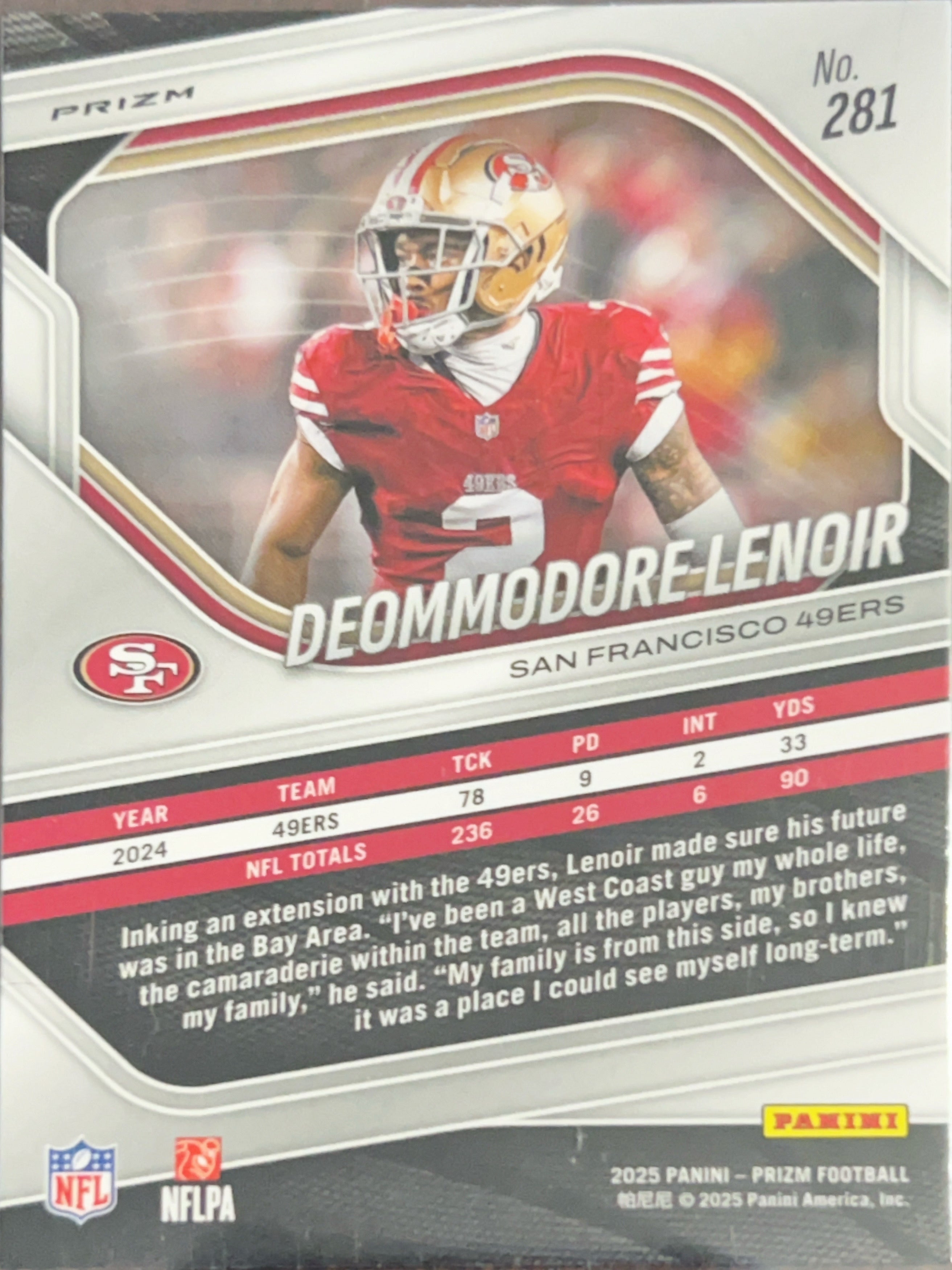 2025 Panini Prizm Football Deommodore Lenoir #281 Pink