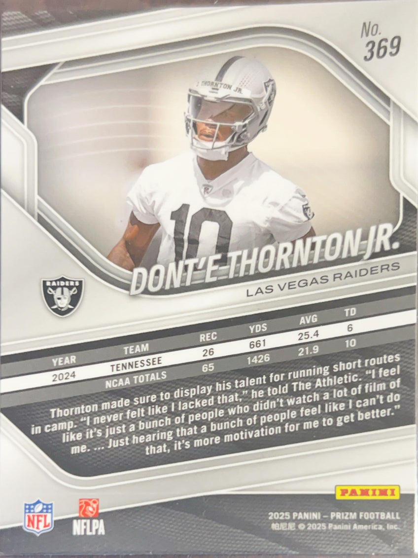 2025 Panini Prizm Football Dont'e Thornton Jr. #369 RC