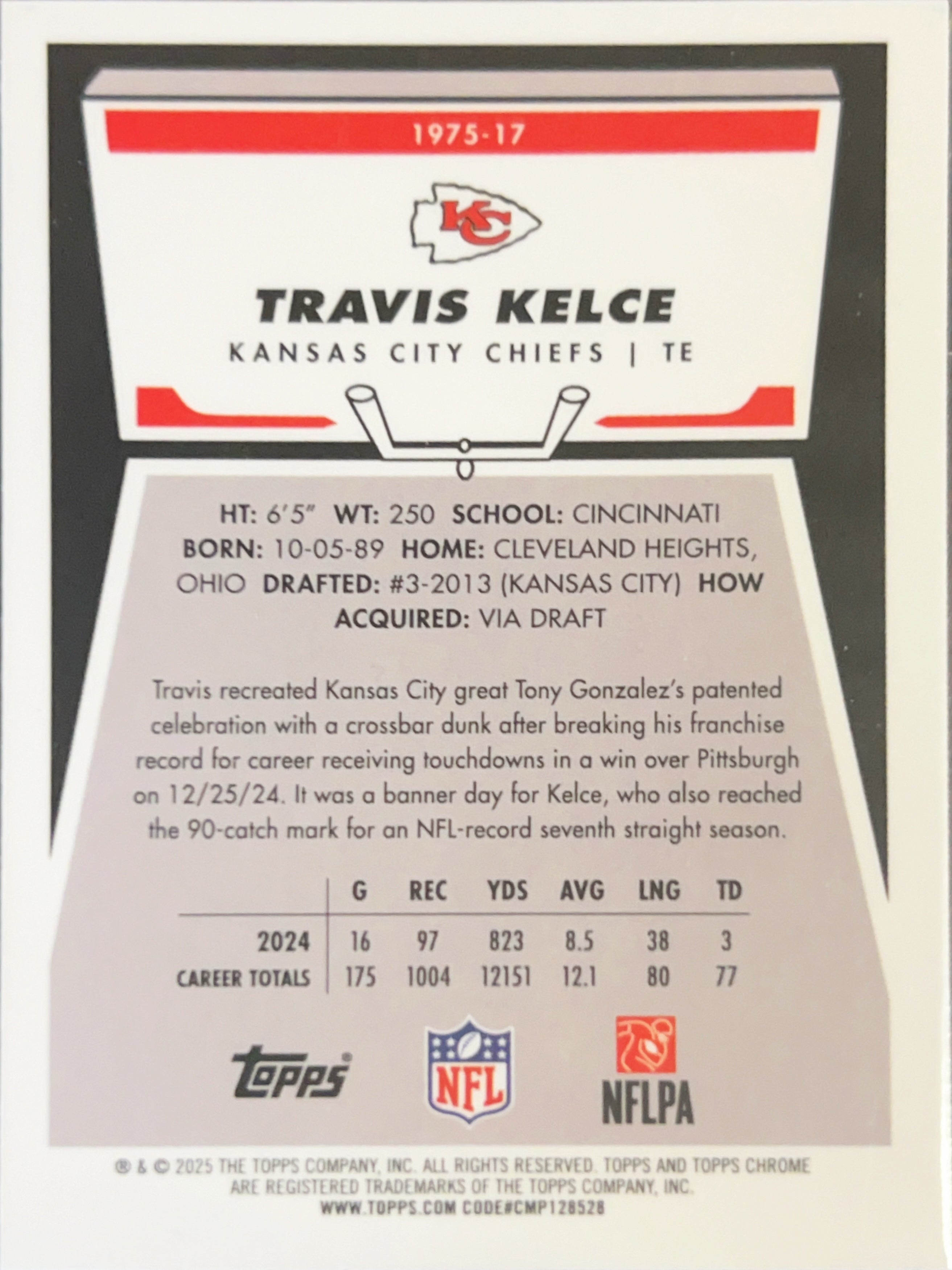 1975 Topps Chrome Travis Kelce #1975-17
