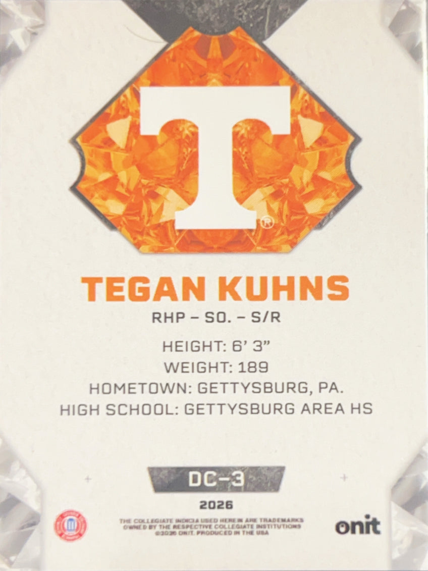 2020 Onit Diamond Cut Tegan Kuhns #DC-3 Orange Cracked Ice