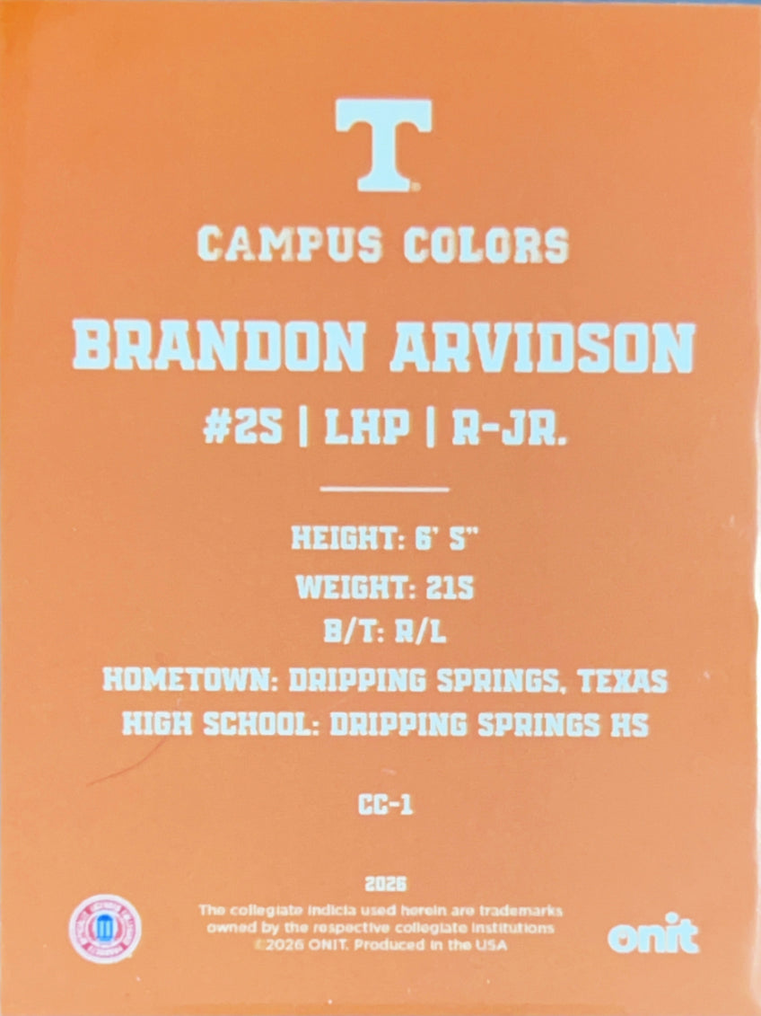 2026 ONIT Campus Colors Brandon Arvidson #CC-1