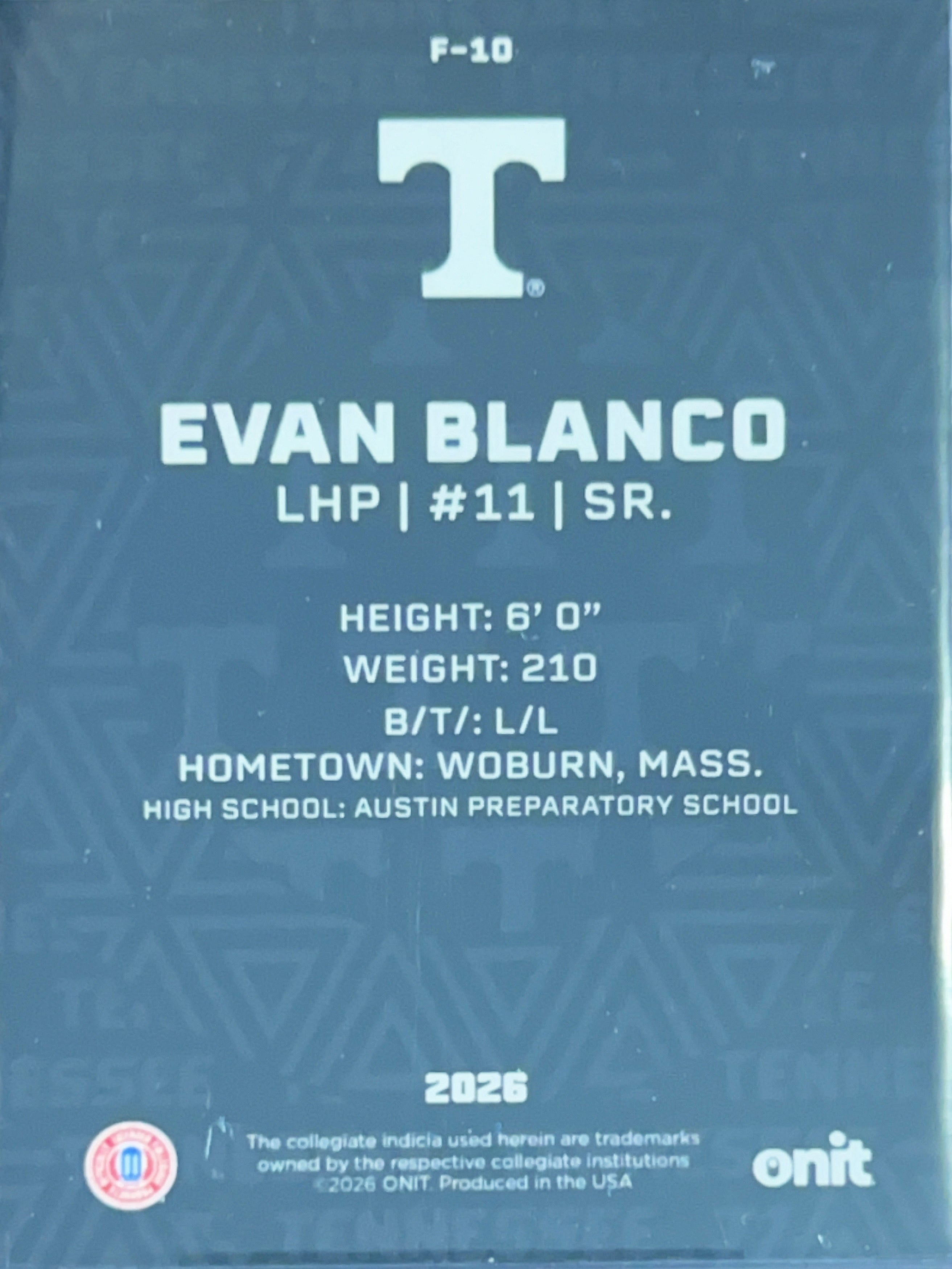 2026 ONIT Evan Blanco #F-10