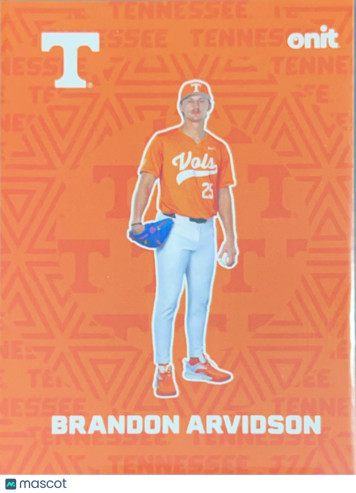 2026 ONIT Tennessee Baseball Brandon Arvidson #F-1