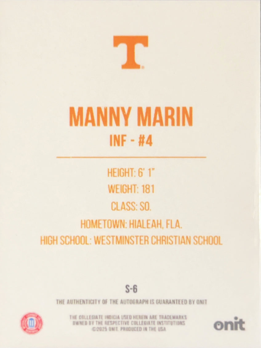 2025 Onit Signature Series Manny Marin #S-6 Gold /75