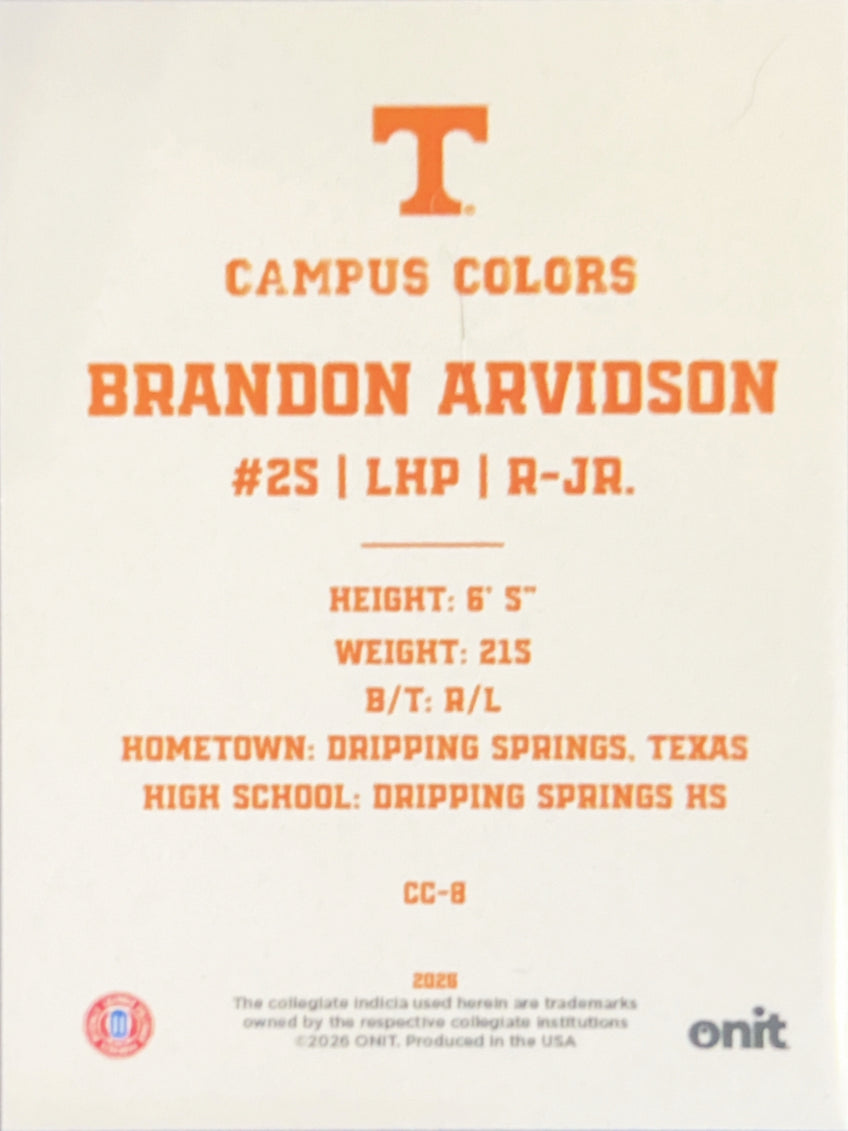 2020 ONIT Campus Colors Brandon Arvidson #CC-8