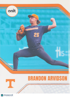 2026 ONIT Tennessee Baseball Brandon Arvidson #B-7