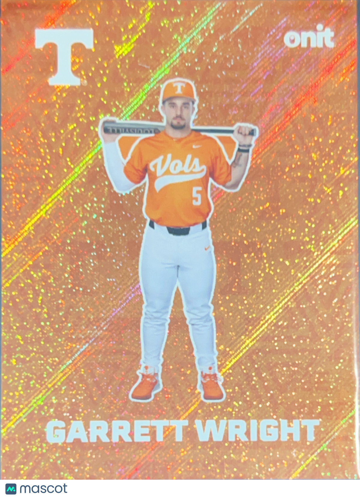 2026 ONIT Tennessee Volunteers Baseball Garrett Wright #F-4 Orange Sparkle