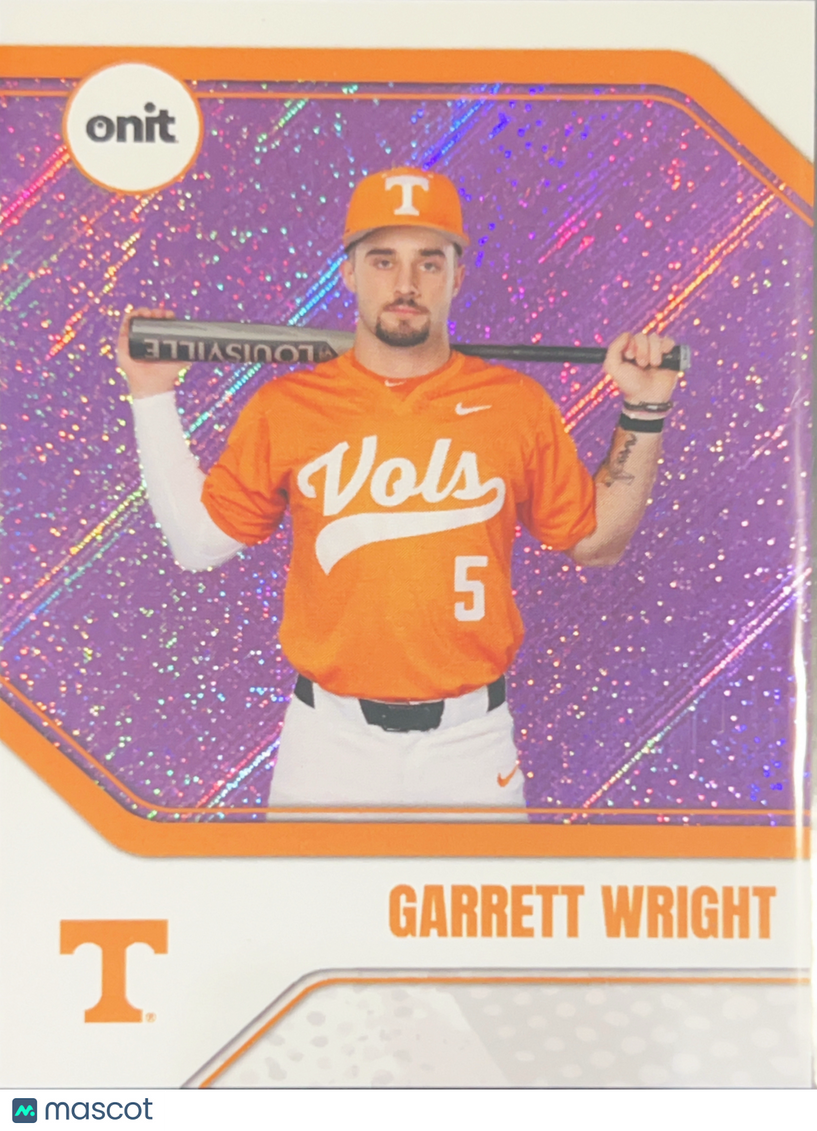 2026 ONIT Tennessee Baseball Garrett Wright #B-19 Purple Sparkle