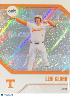 2026 ONIT Tennessee Baseball Levi Clark #B-27 Silver Shimmer /49 Bookend