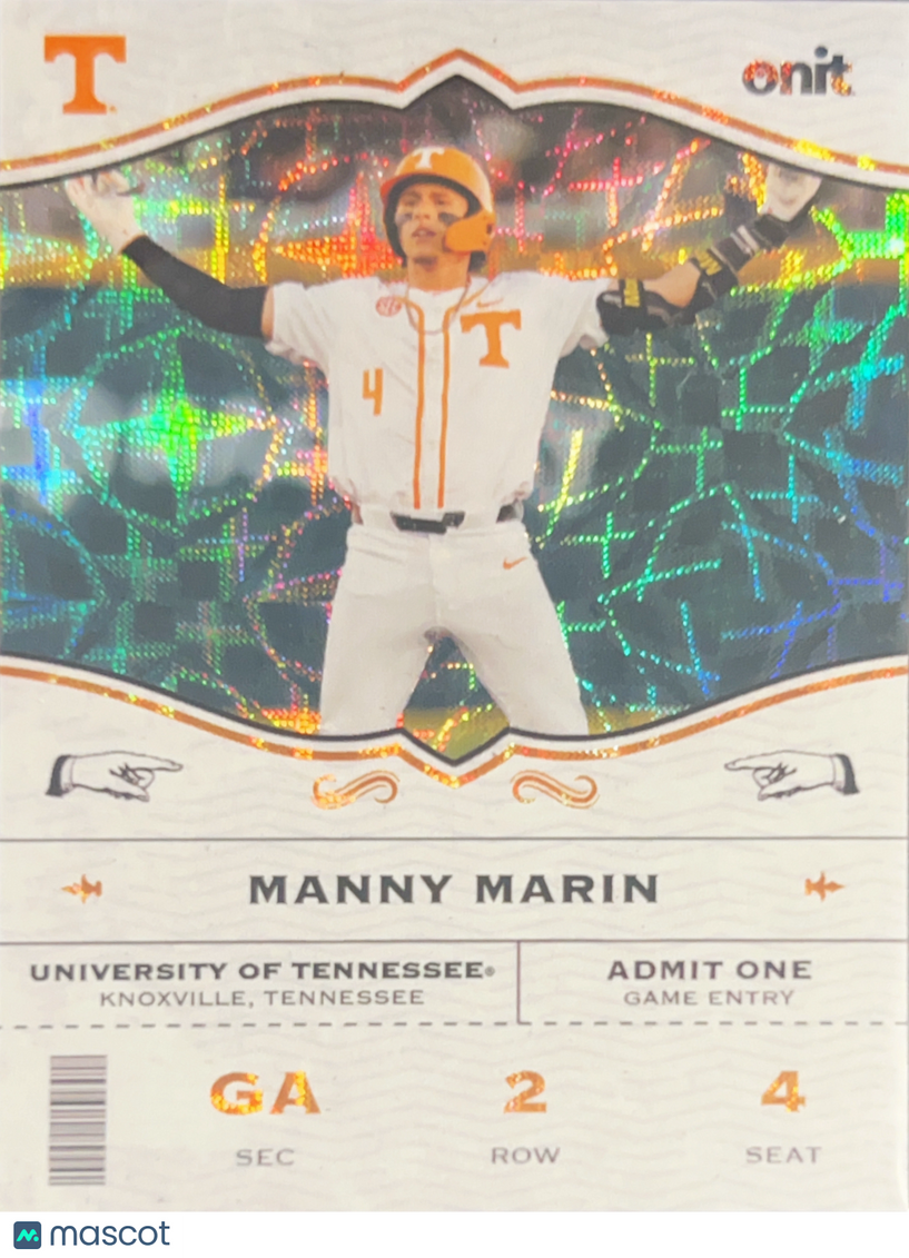 2026 ONIT Tennessee Baseball Manny Marin #GA-5 Cracked Ice