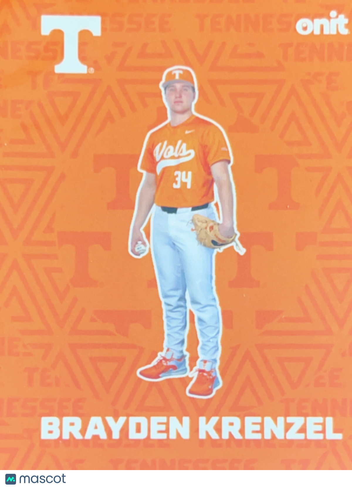 2026 ONIT Tennessee Baseball Brayden Krenzel #F-2