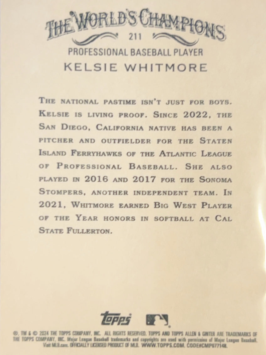 2024 Topps Allen & Ginter Kelsie Whitmore #211