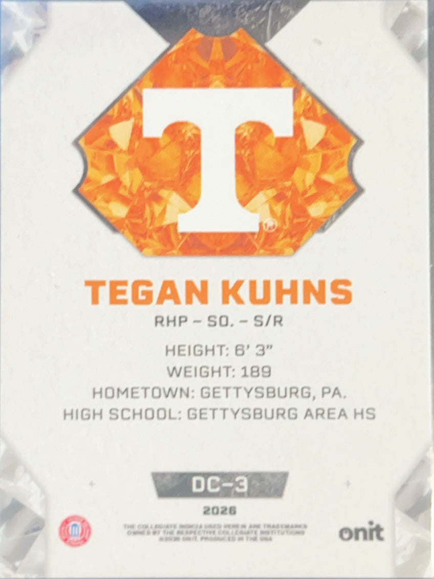 2026 Onit Diamond Cut Tegan Kuhns #DC-3 Orange Cracked Ice