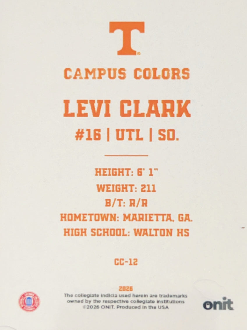 2026 ONIT Gameday Campus Colors Levi Clark #CC-12