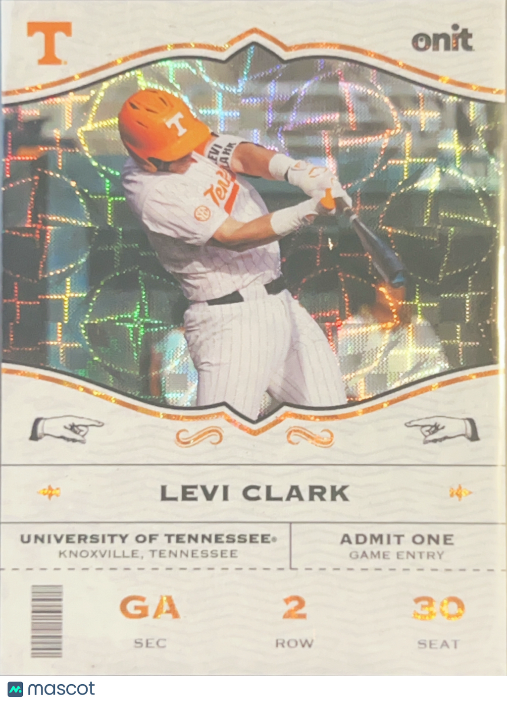 2026 ONIT Tennessee Baseball Levi Clark #GA-4 Holo