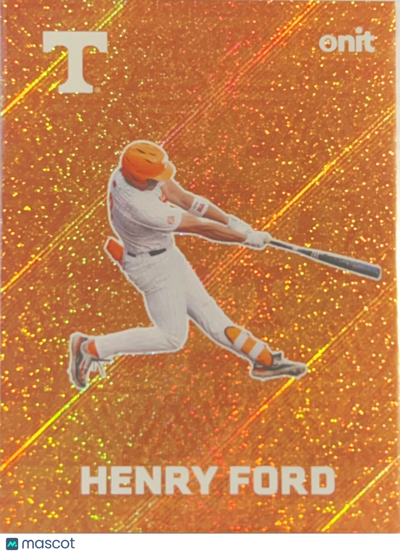 2026 ONIT Tennessee Baseball Henry Ford #F-5 Orange Glitter Sparkle