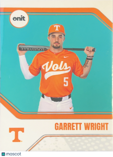 2026 ONIT Tennessee Vols Baseball Garrett Wright #B-19