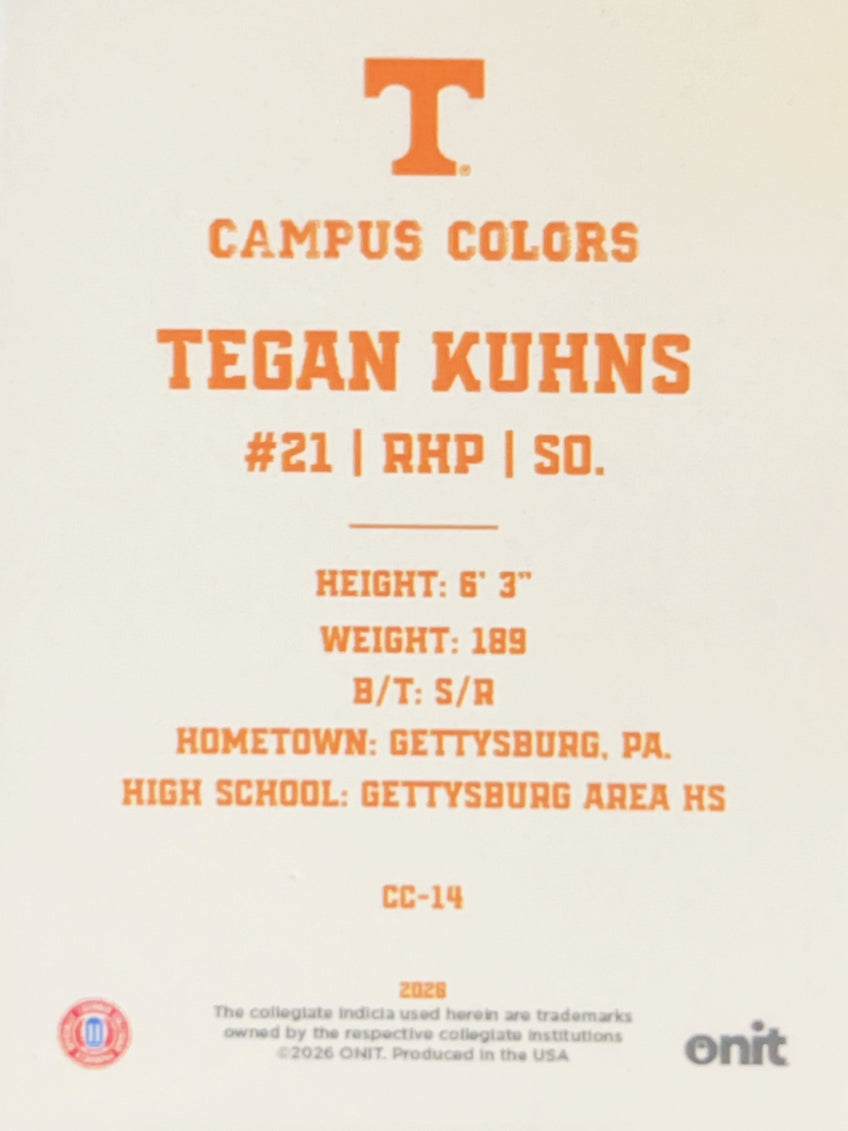 2026 ONIT Gameday Campus Colors Tegan Kuhns #CC-14
