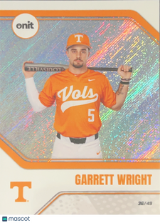 2026 ONIT Tennessee Baseball Garrett Wright #B-19 Orange Sparkle /49
