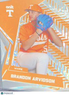 2026 ONIT Tennessee Baseball Hype Brandon Arvidson #H-1 Orange Prism 1/1