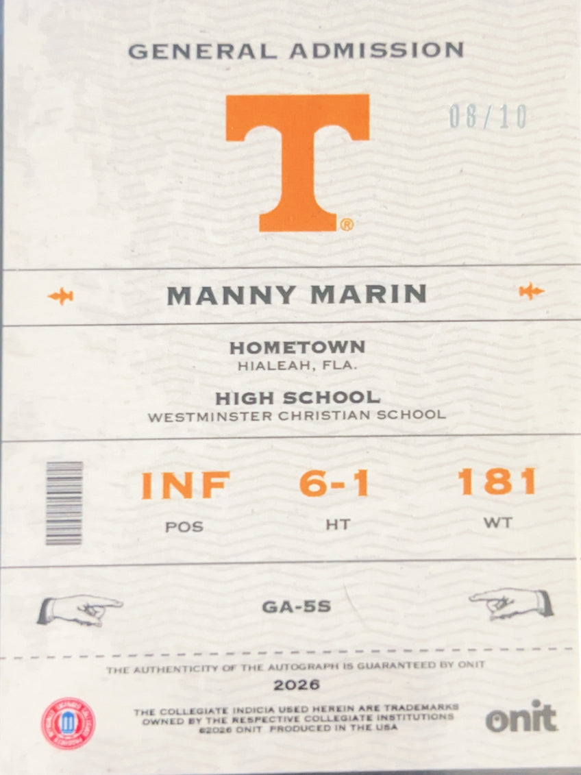 2026 ONIT Signature Series Manny Marin #GA-5S Orange Sparkle /10