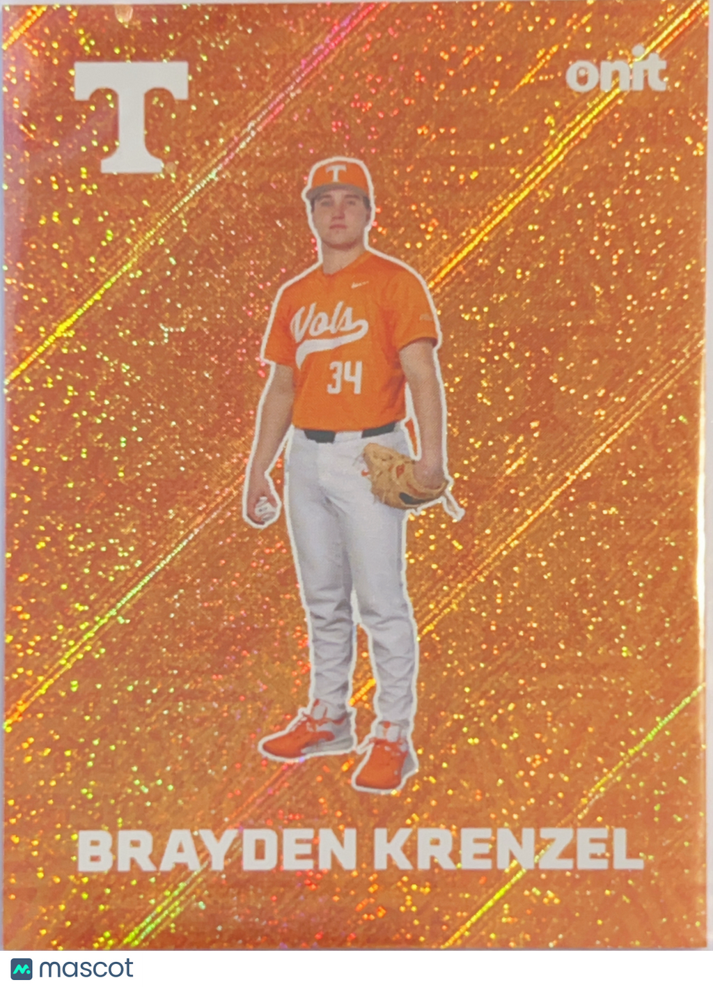 2026 ONIT Tennessee Baseball Brayden Krenzel #F-2 Orange Glitter