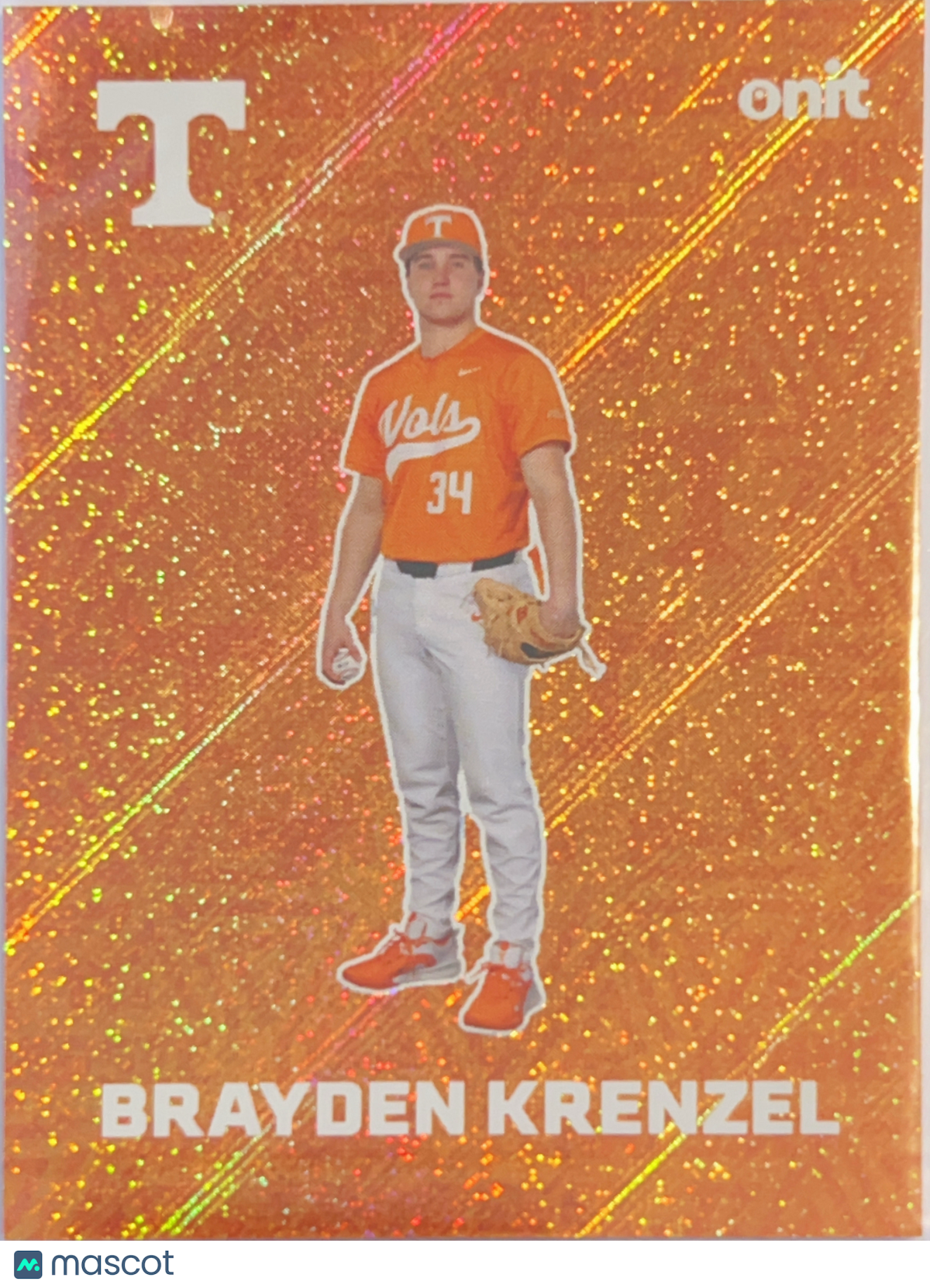 2026 ONIT Tennessee Baseball Brayden Krenzel #F-2 Orange Glitter