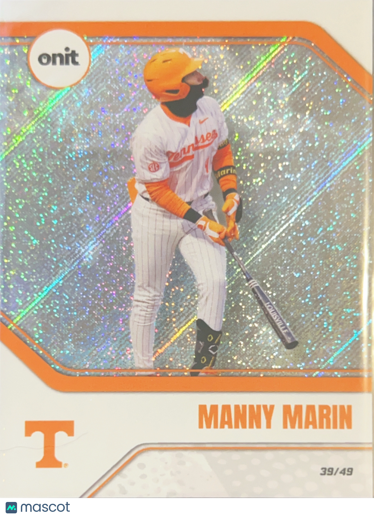 2026 ONIT Tennessee Baseball Manny Marin #B-28 Orange Glitter Holo /49