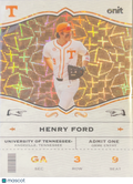 2026 Onit Tennessee Baseball Henry Ford #GA-3 Gold Prizm