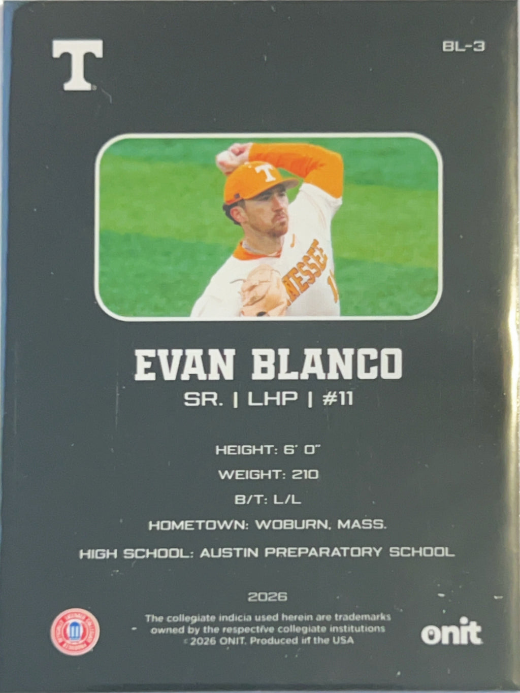 2026 ONIT Athlete Blackout Edition Evan Blanco #BL-3