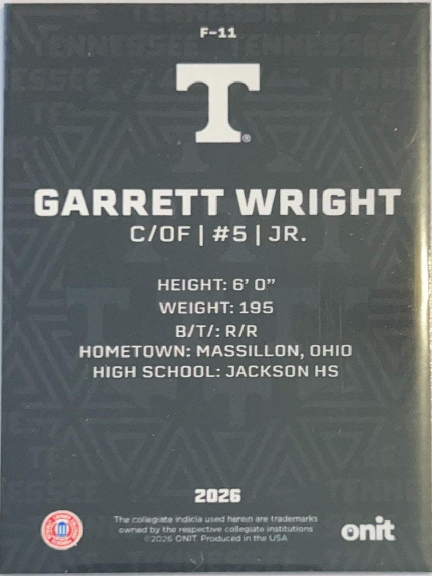 2026 ONIT Tennessee Volunteers Garrett Wright #F-11