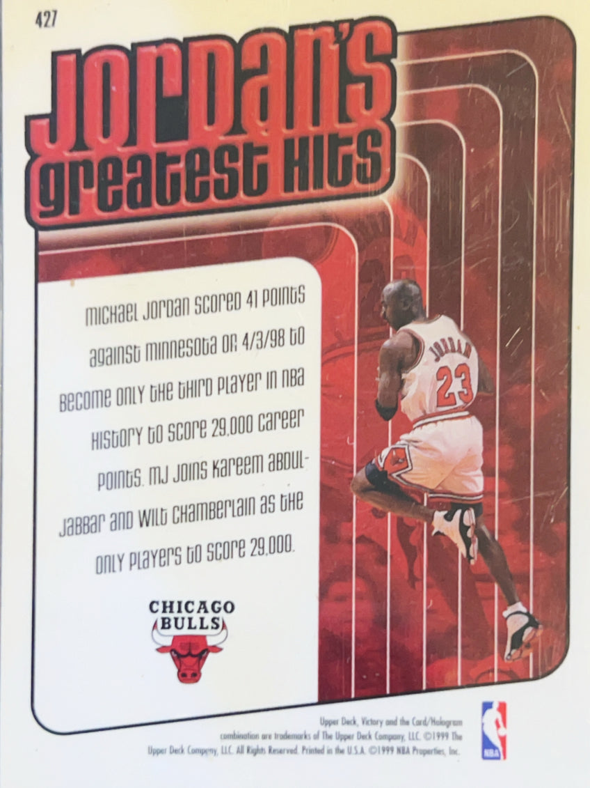 1999 Upper Deck Victory Jordan's Greatest Hits Michael Jordan #427