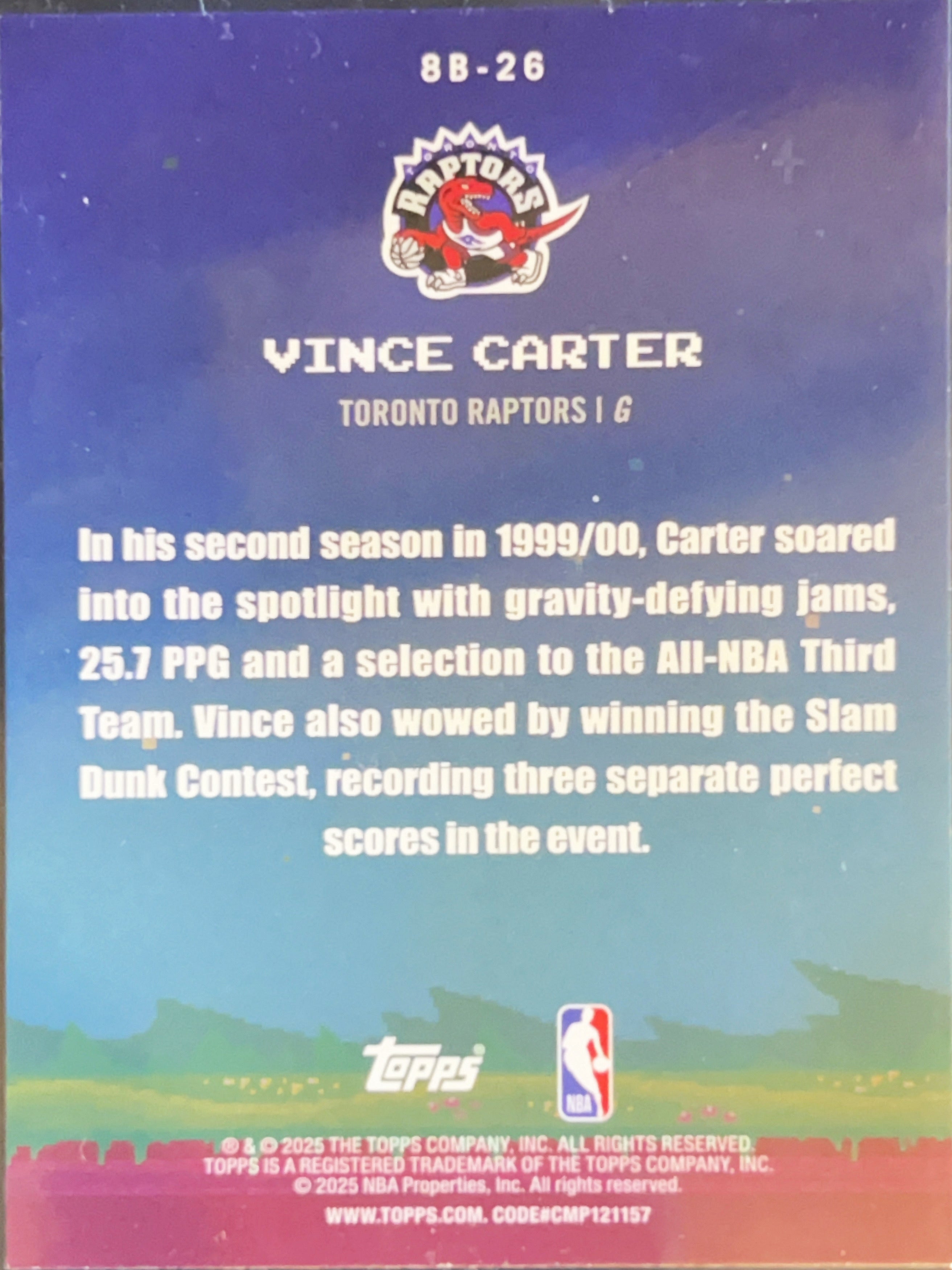 2025 Topps 8-Bit Ballers Vince Carter #8B-26