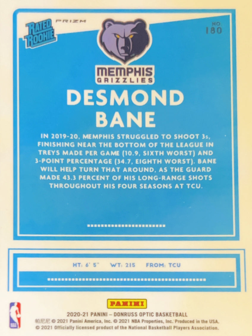 2021 Panini Donruss Optic Prizm Desmond Bane #180 Purple