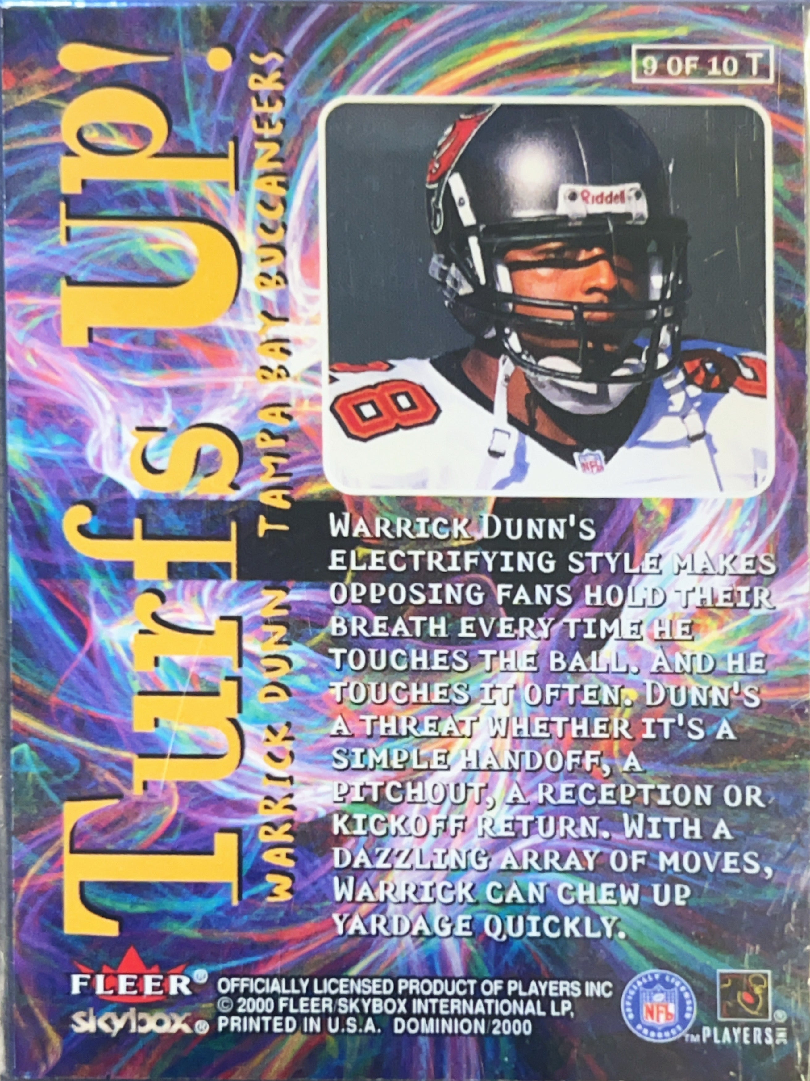 2000 Fleer SkyBox Dominion Turf's Up Warrick Dunn #9 OF 10 T Holographic