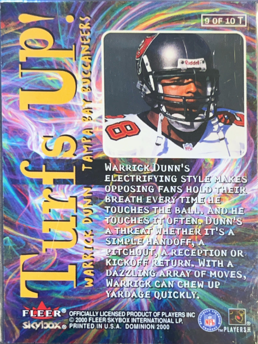2000 Fleer SkyBox Dominion Turf's Up Warrick Dunn #9 OF 10 T Holographic