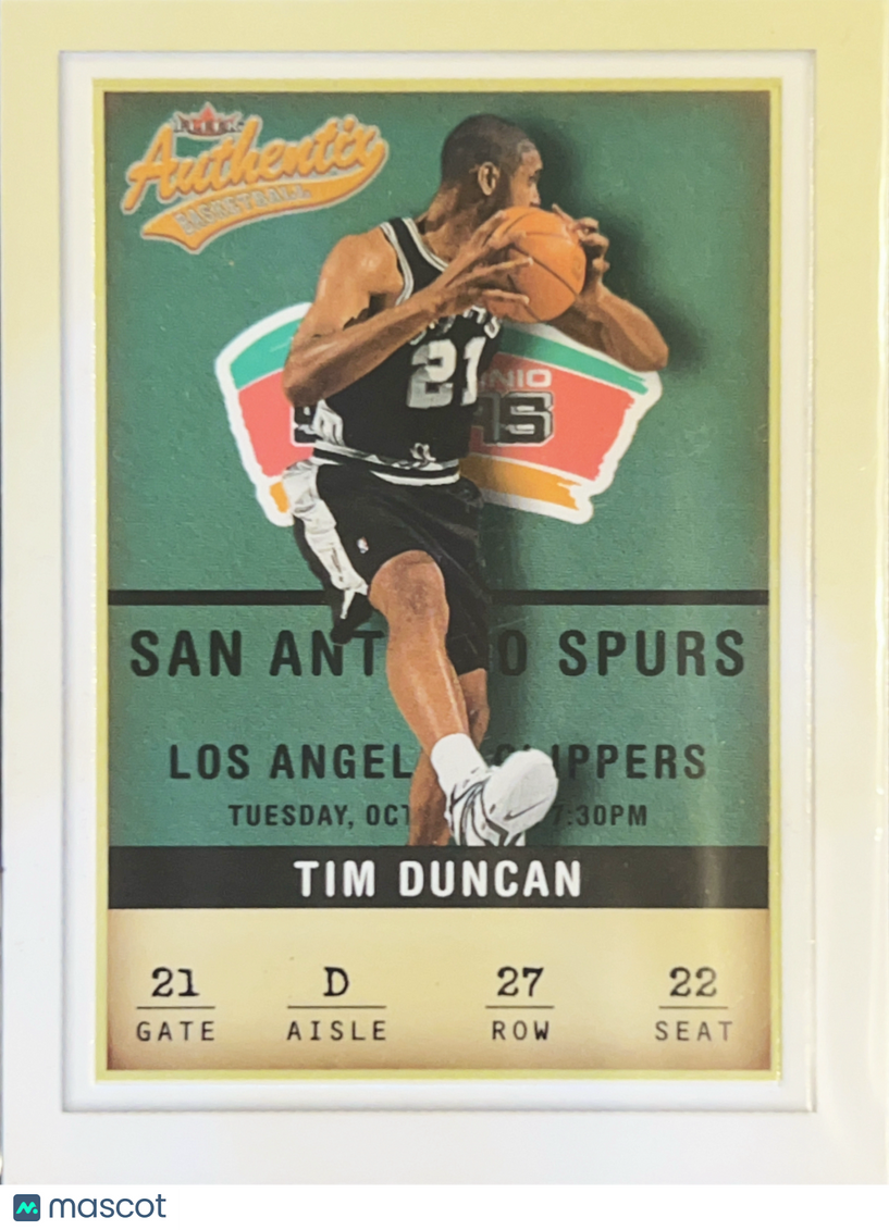 2001 Fleer Authentix Tim Duncan #27