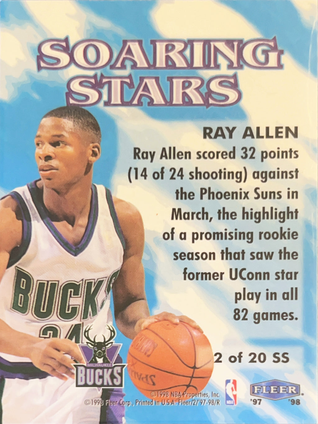 1998 Fleer Soaring Stars Ray Allen #2 of 20 SS