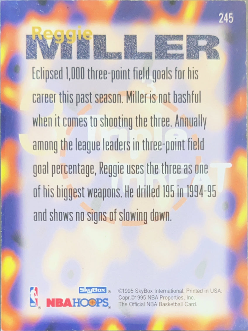 1995 SkyBox NBA Hoops Triple Threat Reggie Miller #245