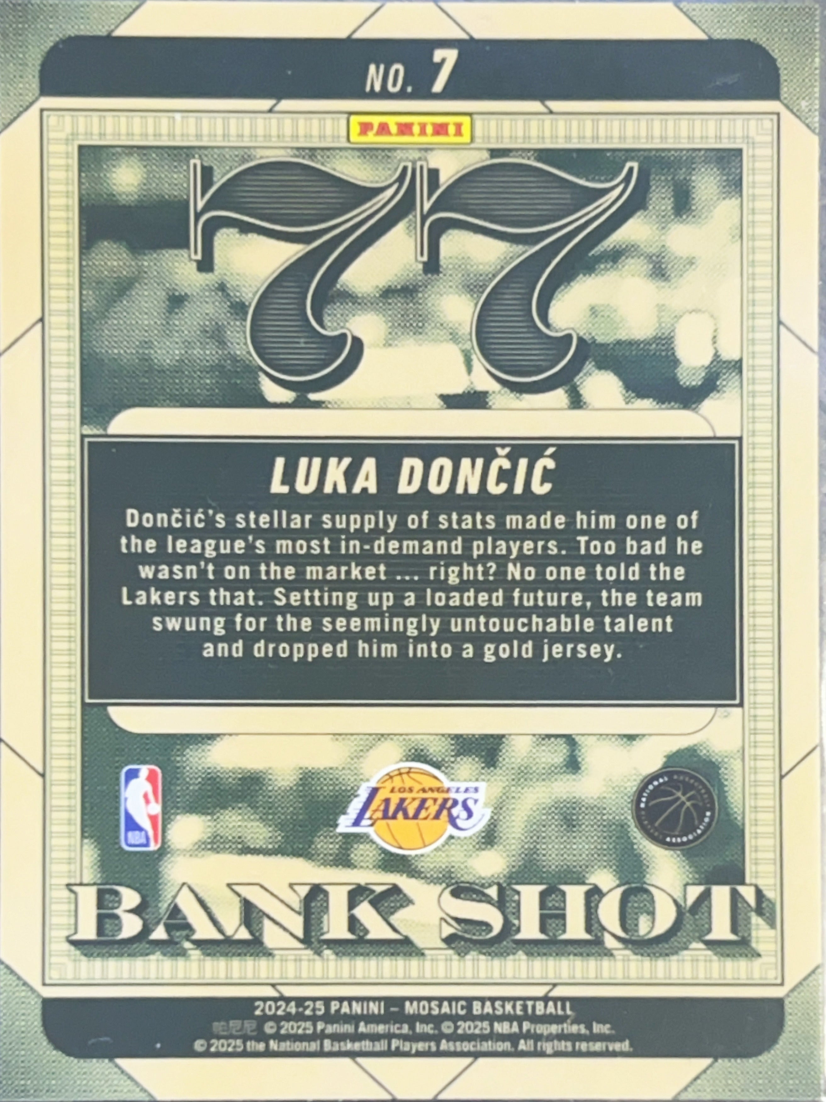 2025 Panini Mosaic Bank Shot Luka Dončić #7