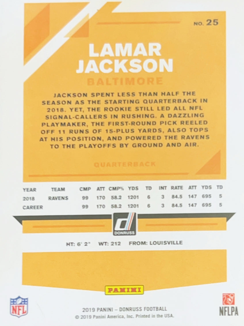 2019 Donruss Lamar Jackson #25