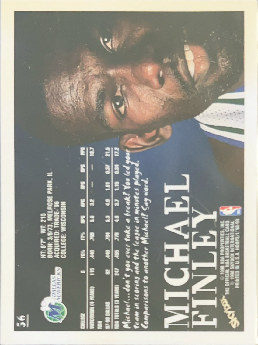 1998 SkyBox NBA Hoops Michael Finley #56