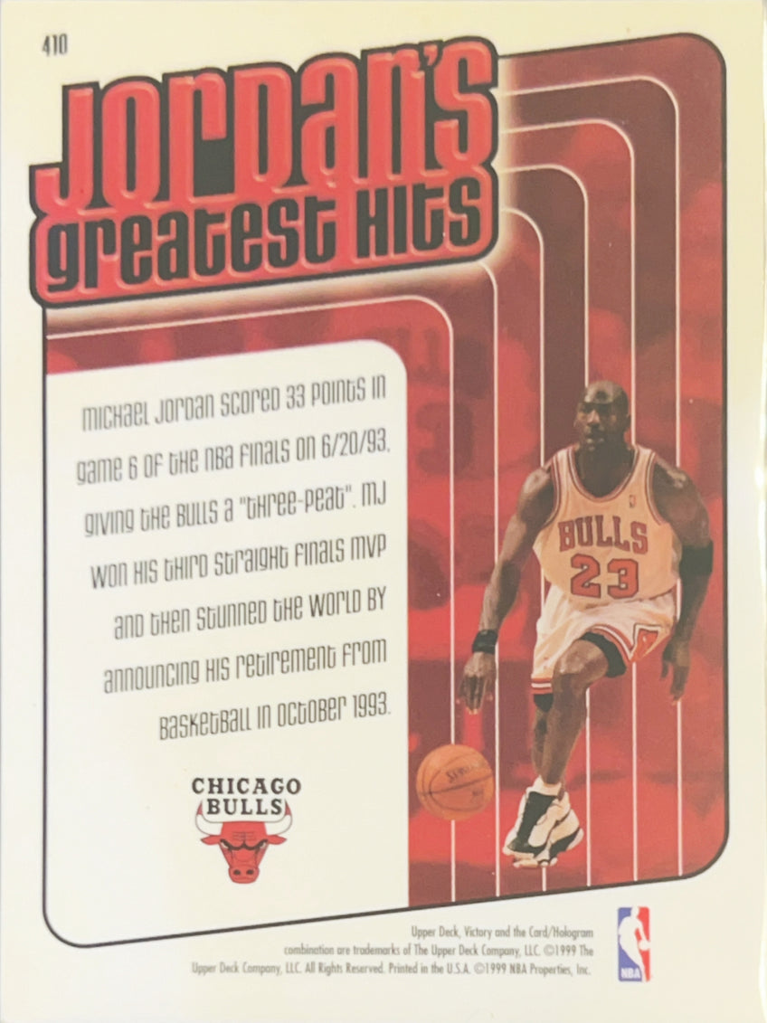 1999 Upper Deck Victory Jordan's Greatest Hits Michael Jordan #410
