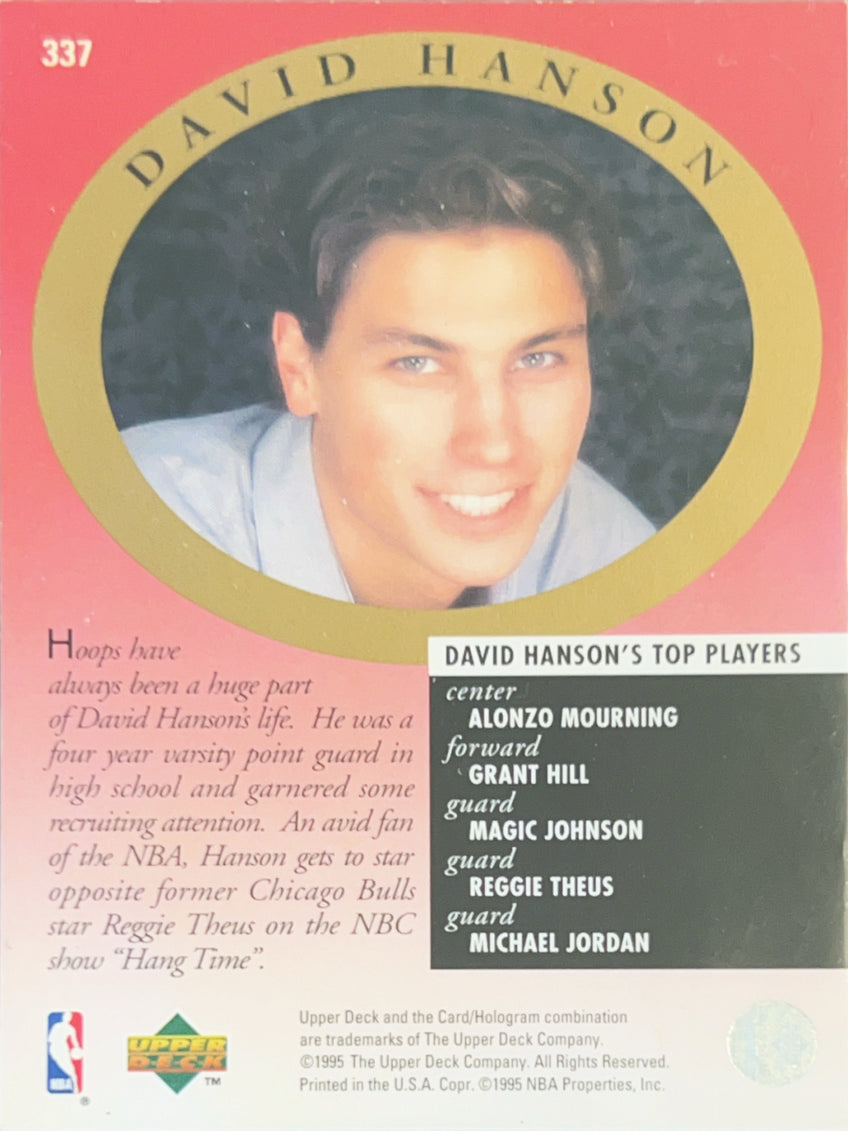 1995 Upper Deck Major Attractions David Hanson Michael Jordan #337